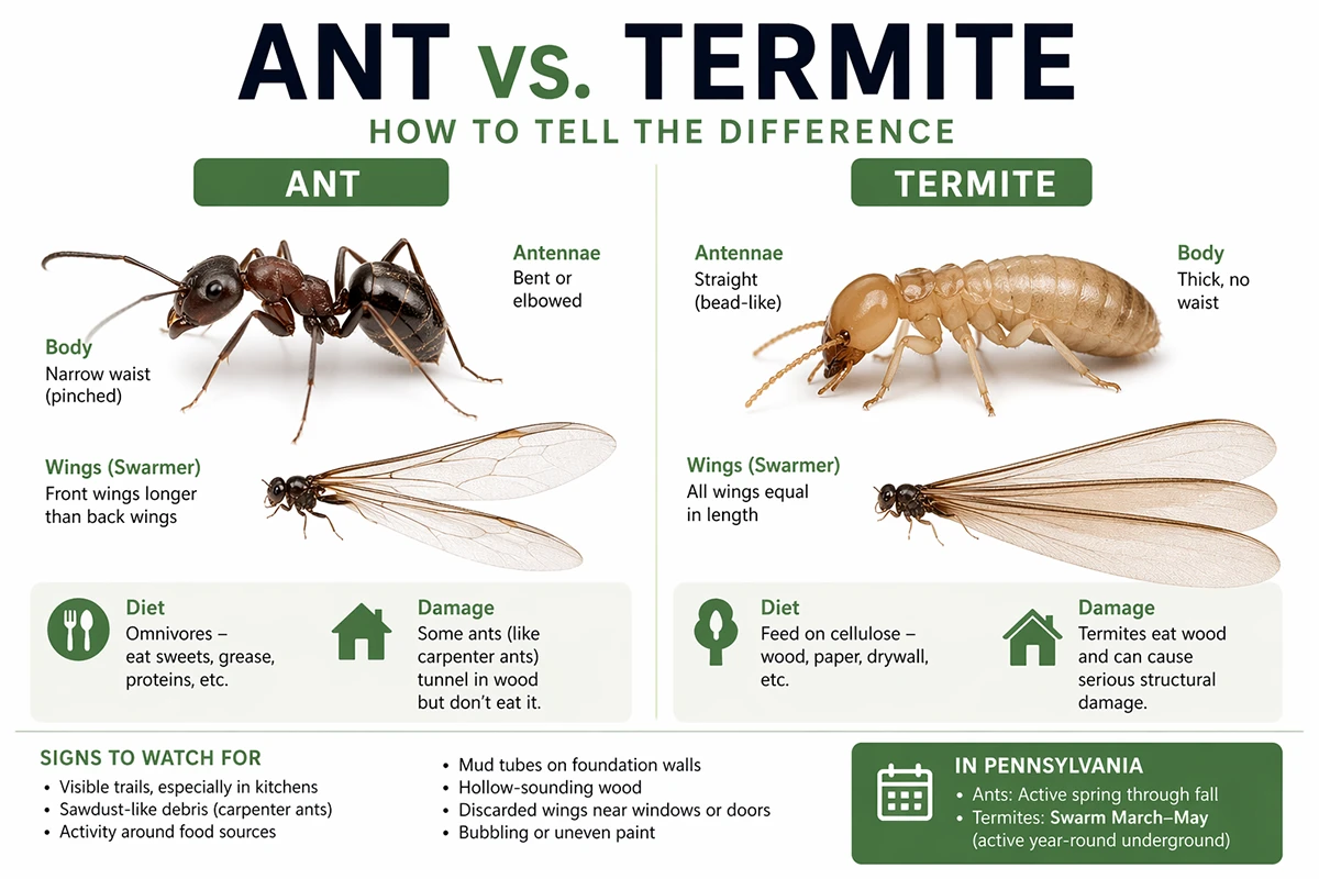 Termites vs. Ants in Pennsylvania: How to Tell the Difference (and Why It Matters)